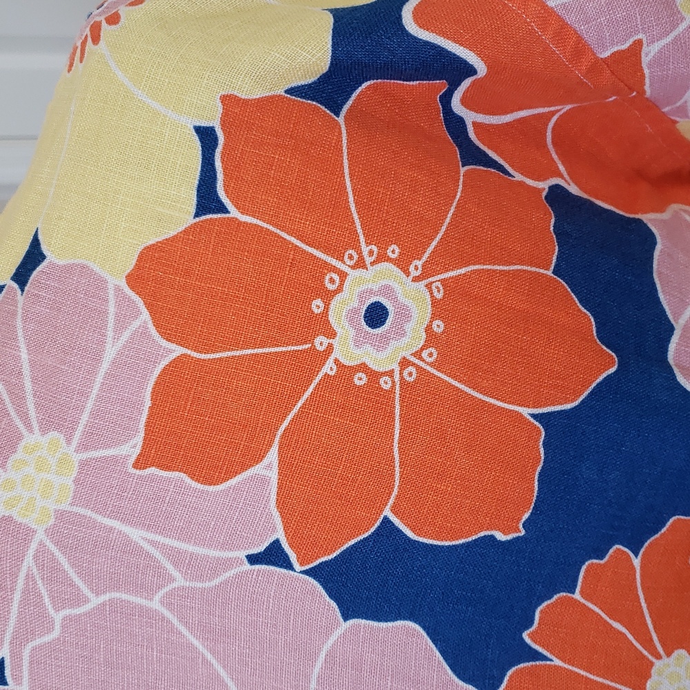 RAILS MacKinley Top Flower Power Pink Yellow Orange Blue Linen - Picture 12 of 17